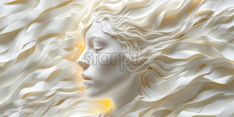 A white paper portrait of a girl - Starpik Stock