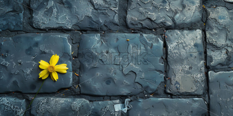 A yellow flower on a pavement - Starpik Stock