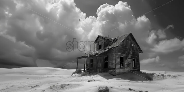 An abandoned house in the desert - Starpik Stock