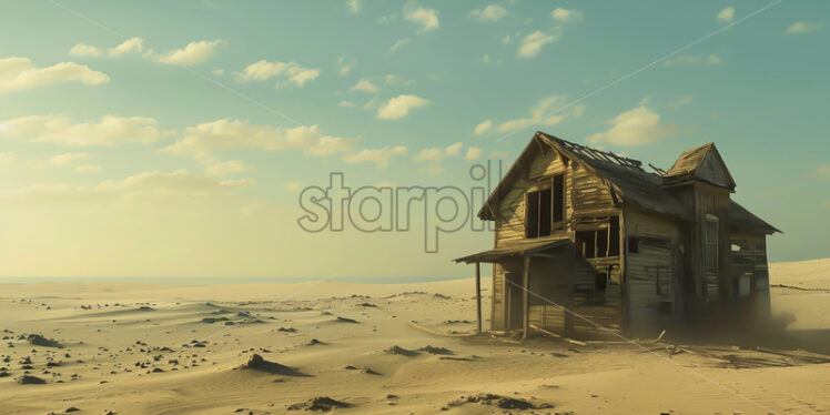 An abandoned house in the desert - Starpik Stock