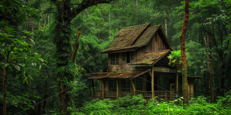 An abandoned house in the jungle - Starpik Stock