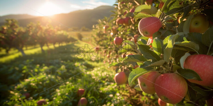 Apple trees in a field - Starpik Stock