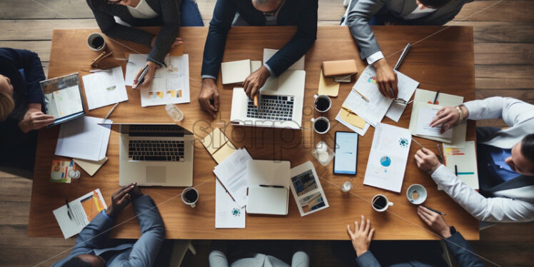 Business team in an office top view - Starpik Stock