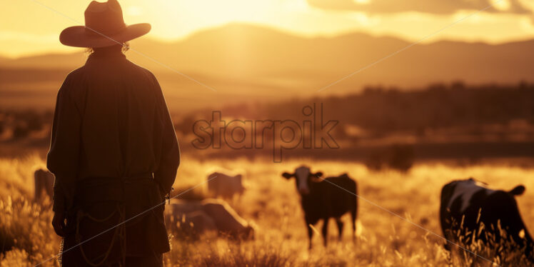 Cattle Herder in Arizona - Starpik Stock