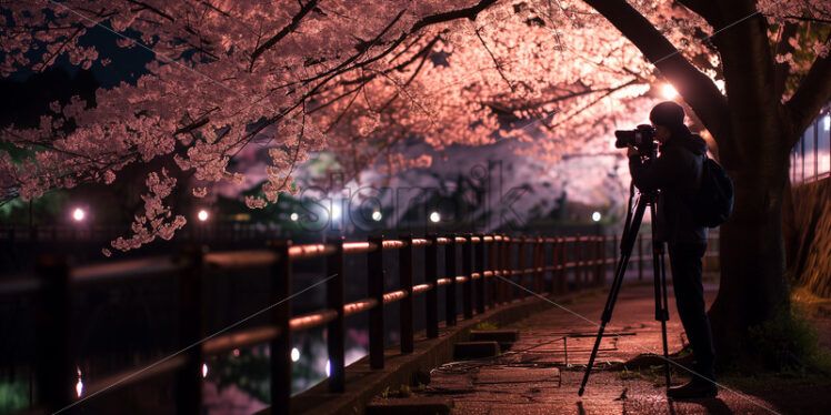 Cherry Blossom NIght Photographer - Starpik Stock