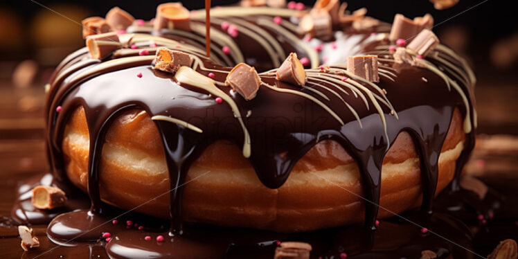 Chocolate donut delicious close up - Starpik Stock