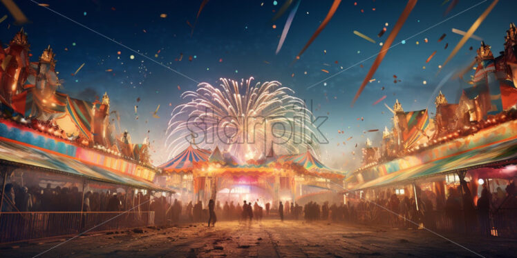 Circus and fireworks background - Starpik Stock