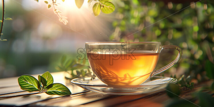 Close-up of a cup of herbal tea - Starpik Stock