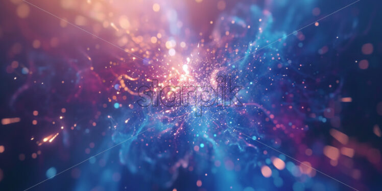 Composition with holographic sparks emanating from a central point - Starpik Stock