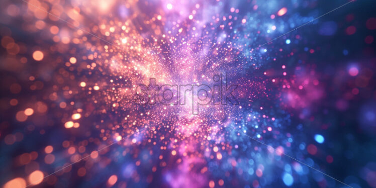 Composition with holographic sparks emanating from a central point - Starpik Stock