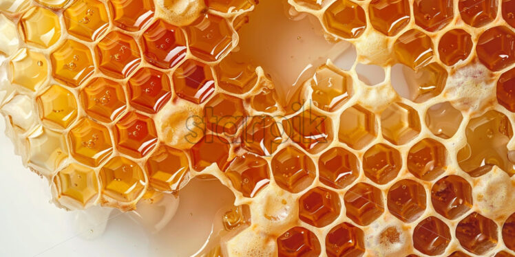 Delicious honeycomb on a white background - Starpik Stock