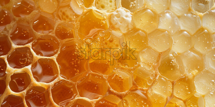 Delicious honeycomb with lots of golden honey - Starpik Stock