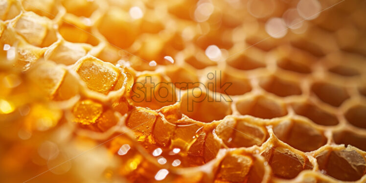 Delicious honeycomb with lots of golden honey - Starpik Stock