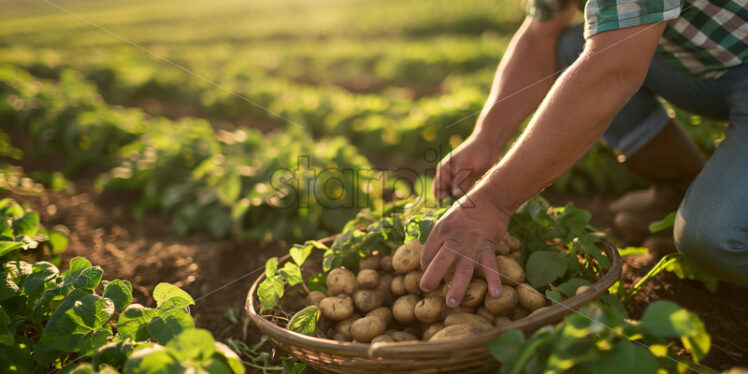 Diligent Potato Farmer - Starpik Stock