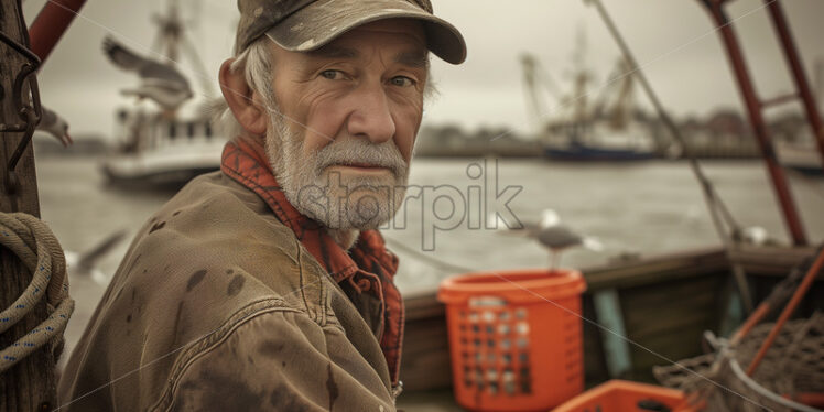 Fisherman in Historic Annapolis Harbor - Starpik Stock