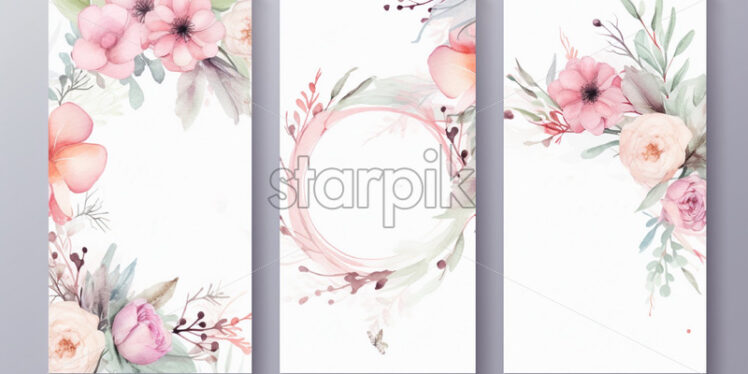 Floral card background for anniversary, weddings, ceremony - Starpik Stock