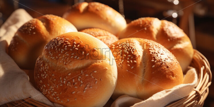 Fresh home made bread buns - Starpik Stock