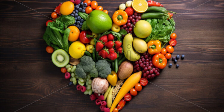 Fresh veggies in a heart shape healthy lifestyle concept - Starpik Stock