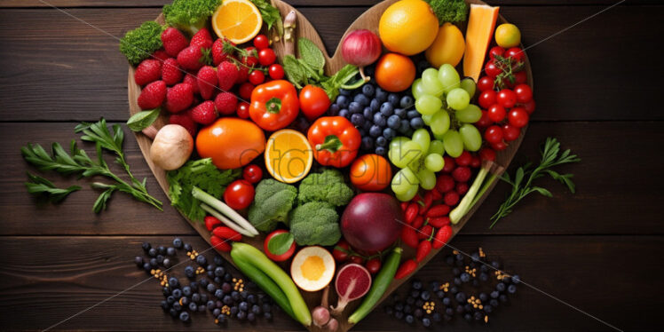 Fresh veggies in a heart shape healthy lifestyle concept - Starpik Stock