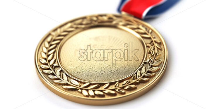 Gold medal from olimpic games on isolated white background - Starpik Stock