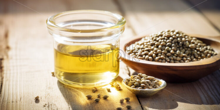 Hemp seeds oil fresh cold extraction - Starpik Stock