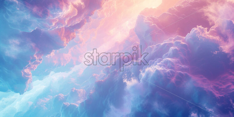 Holographic clouds with a soft, diffused radiance - Starpik Stock