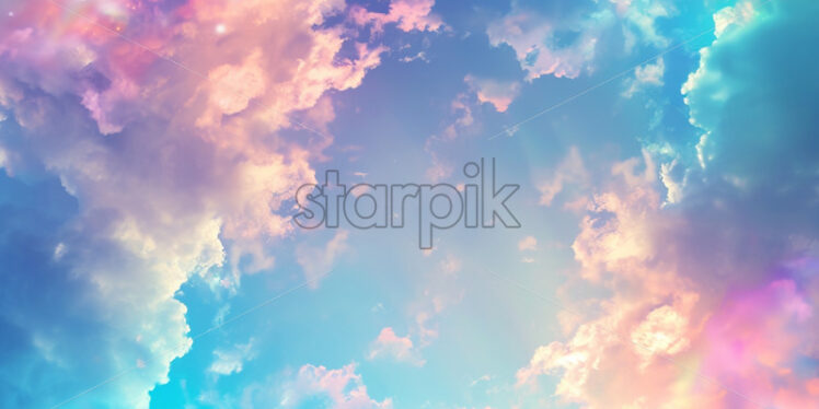 Holographic clouds with a soft, diffused radiance - Starpik Stock