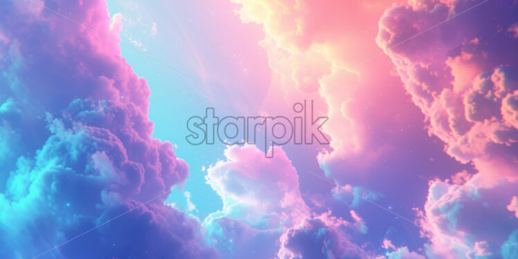 Holographic clouds with a soft, diffused radiance - Starpik Stock