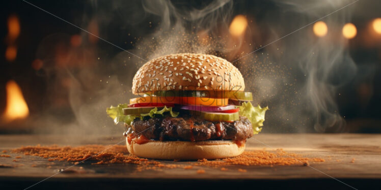 Juicy delicious burger close up - Starpik Stock