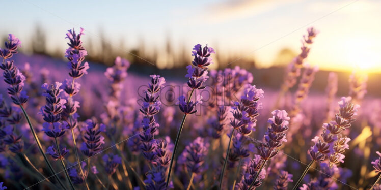 Lavender flowers at sunset background - Starpik Stock