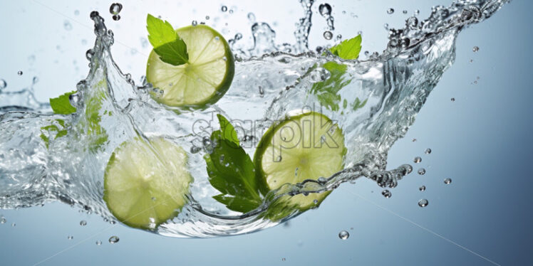 Lime water splash fresh drink - Starpik Stock