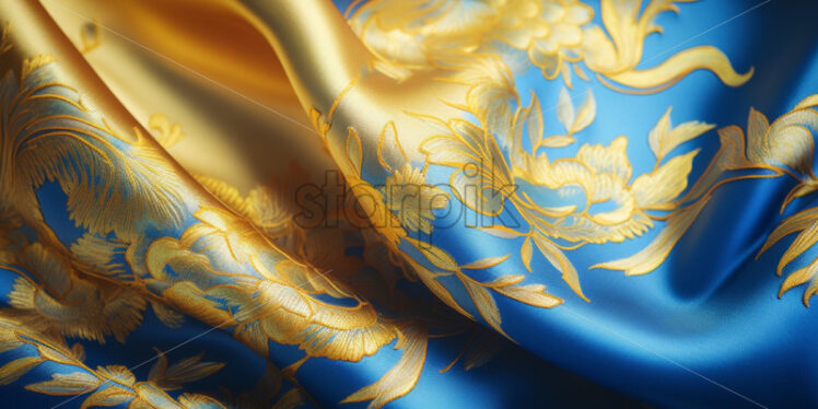 Luxury silk with yellow ornaments background - Starpik Stock