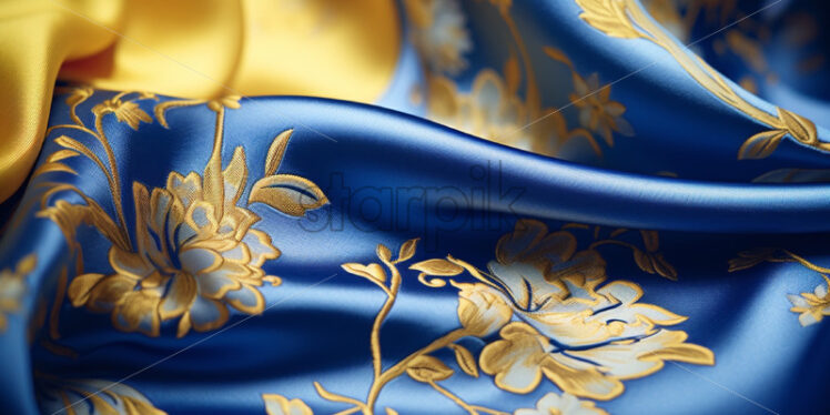 Luxury silk with yellow ornaments background - Starpik Stock