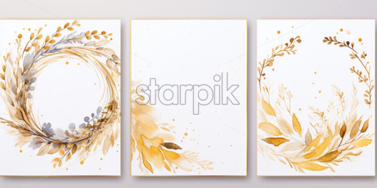 Luxury watercolour card for wedding, ceremony, anniversary - Starpik Stock