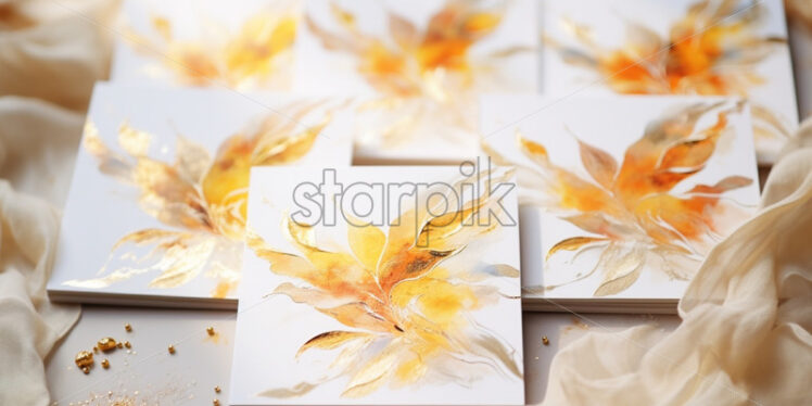 Luxury watercolour card for wedding, ceremony, anniversary - Starpik Stock