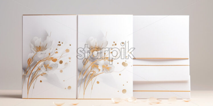 Luxury watercolour card for wedding, ceremony, anniversary - Starpik Stock