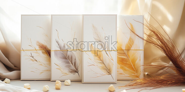 Luxury watercolour card for wedding, ceremony, anniversary - Starpik Stock