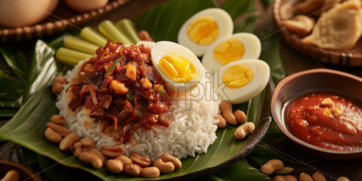Malaysian Coco-Rice with Toppings - Starpik Stock