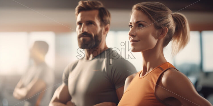 Man and woman sport fitness team - Starpik Stock