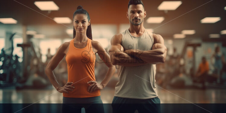 Man and woman sport fitness team - Starpik Stock