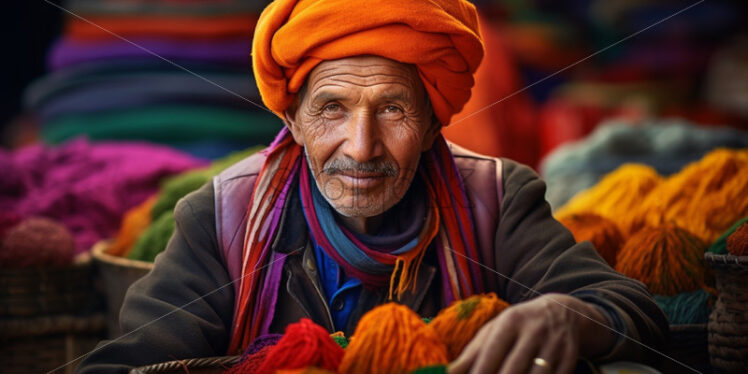 Merchandiser at an asian market portrait cultural - Starpik Stock