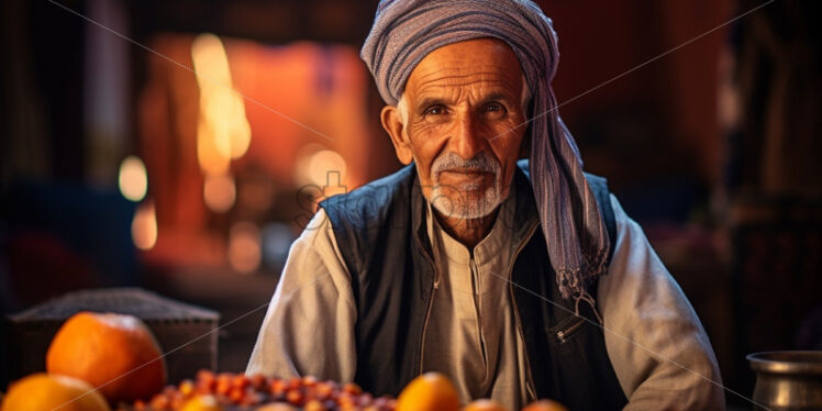 Merchandiser at an asian market portrait cultural - Starpik Stock