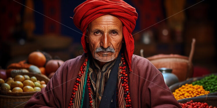 Merchandiser at an asian market portrait cultural - Starpik Stock