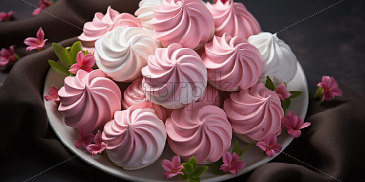 Meringue cookies delicious dessert - Starpik Stock