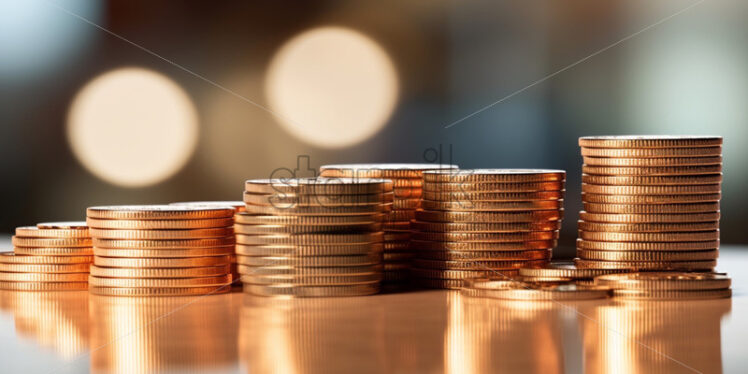 Money concept coins and dollars mock up background - Starpik Stock