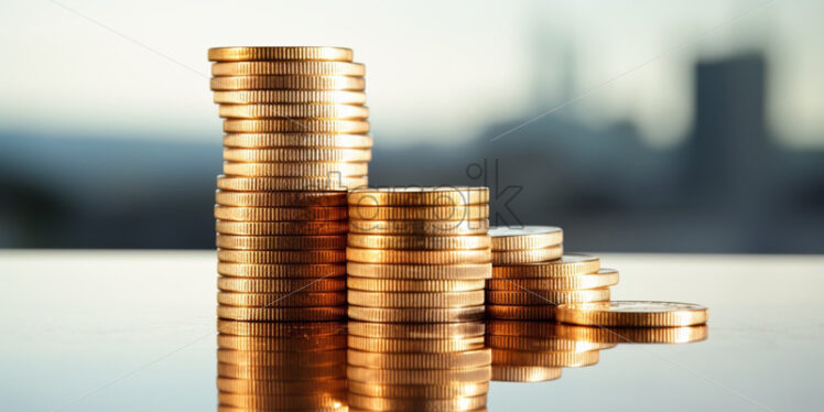 Money concept coins and dollars mock up background - Starpik Stock