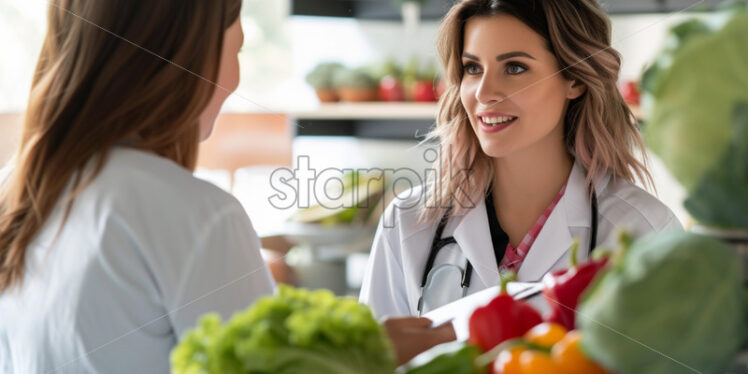 Nutritionist discussing dietary goals with client - Starpik Stock