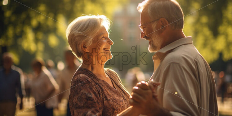 Old couple enjoying time together outdoors - Starpik Stock