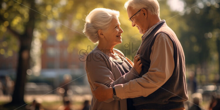 Old couple enjoying time together outdoors - Starpik Stock