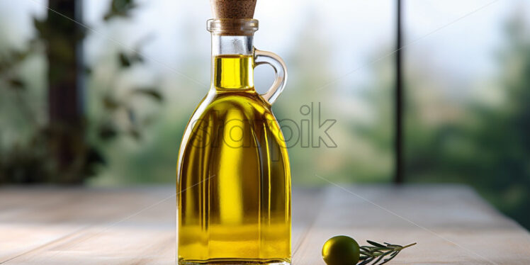 Olive oil in a bottle advert banner - Starpik Stock